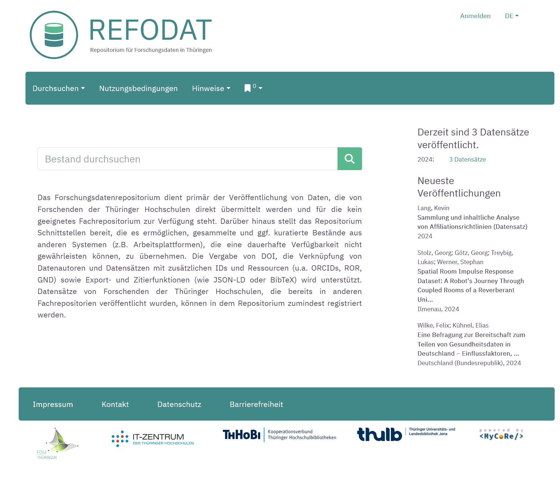 Link zum Forschungsdatenrepositorium REFODAT